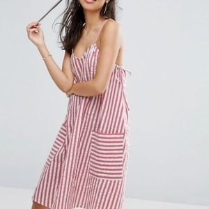 DISO ASOS Stripe Swing mini sundress in Seersucker